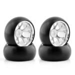 Silver Drift Alminum wheels + Super Hard Drift Arc tyres for 1:28 WL K969 K989 284131  284010